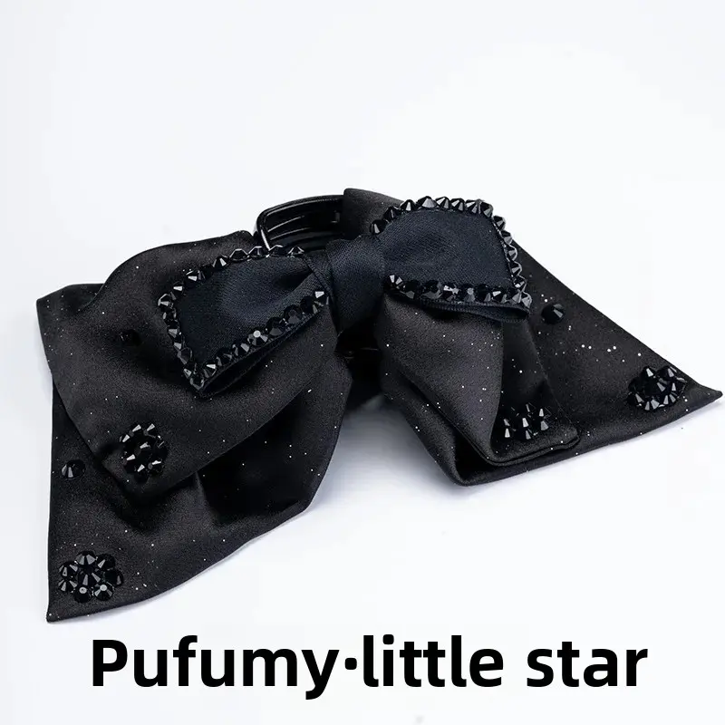 Fashionable Hepburn Style Butterfly Knot Tail Clip Glowing Starlight High-End Feel Professional Salon Partition Fixed Hair Clip