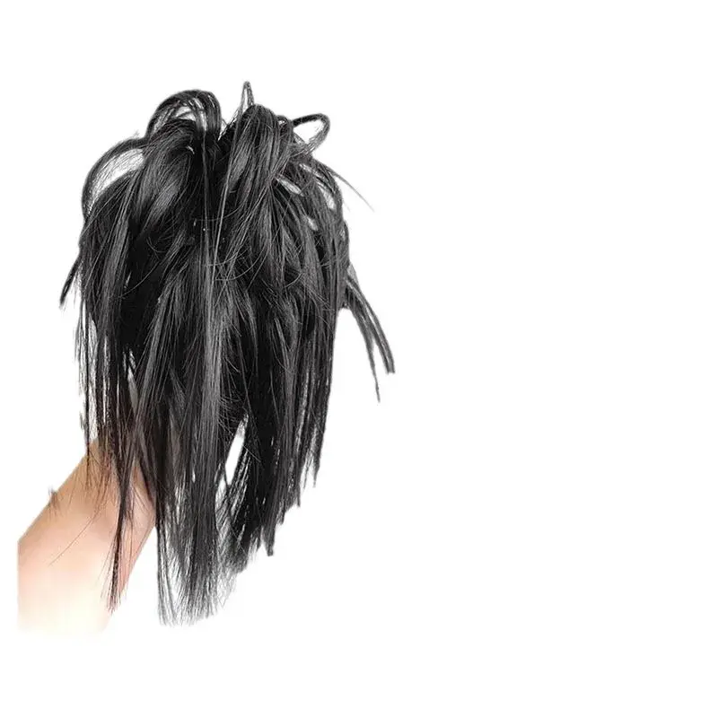 Chicken Feather Voluminous Hair Clip False Bangs Hair Ties Dandruff Control Asian Hair Extensions Natural Black 36 Inch