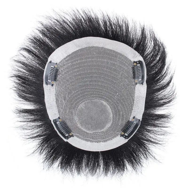 Lightweight Breathable Men's Hairpiece Patch Stylish Short Hair Block Covering White Suitable for Home Use Asian Fiber Top Piece