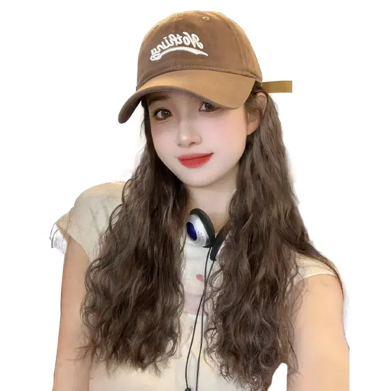 Larger Version Sheepskin Curling Wig Hat Full Head Cover New Style Asian Fiber Hats And Hair Bands Extensions Origin China