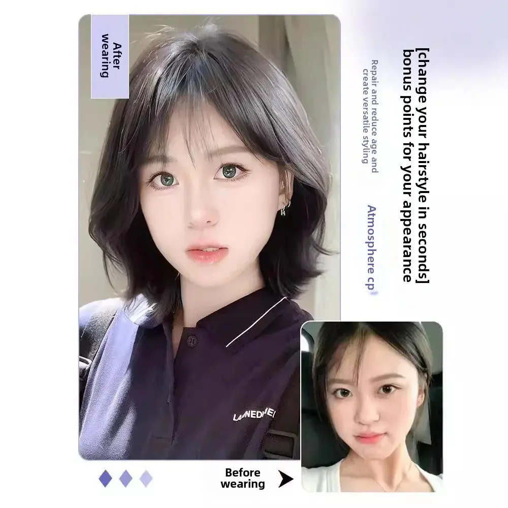 Natural Full Head Short Curl Wig for Women Bob Hair Style Lolita Summer New Model Synthetic Fiber Hair Cover Made in China