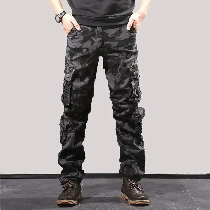 Spring Autumn Men's New Multi-Pocket Multi-Functional Outdoor Casual Pants Working Overalls Plus Size Trousers Tactical Pants Tr