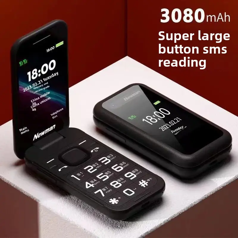 Newman Full Network 4G Dual Screen Flip Cover Mobile Phone Long Standby Time Senior Citizen Flip Cover Mobile Phone