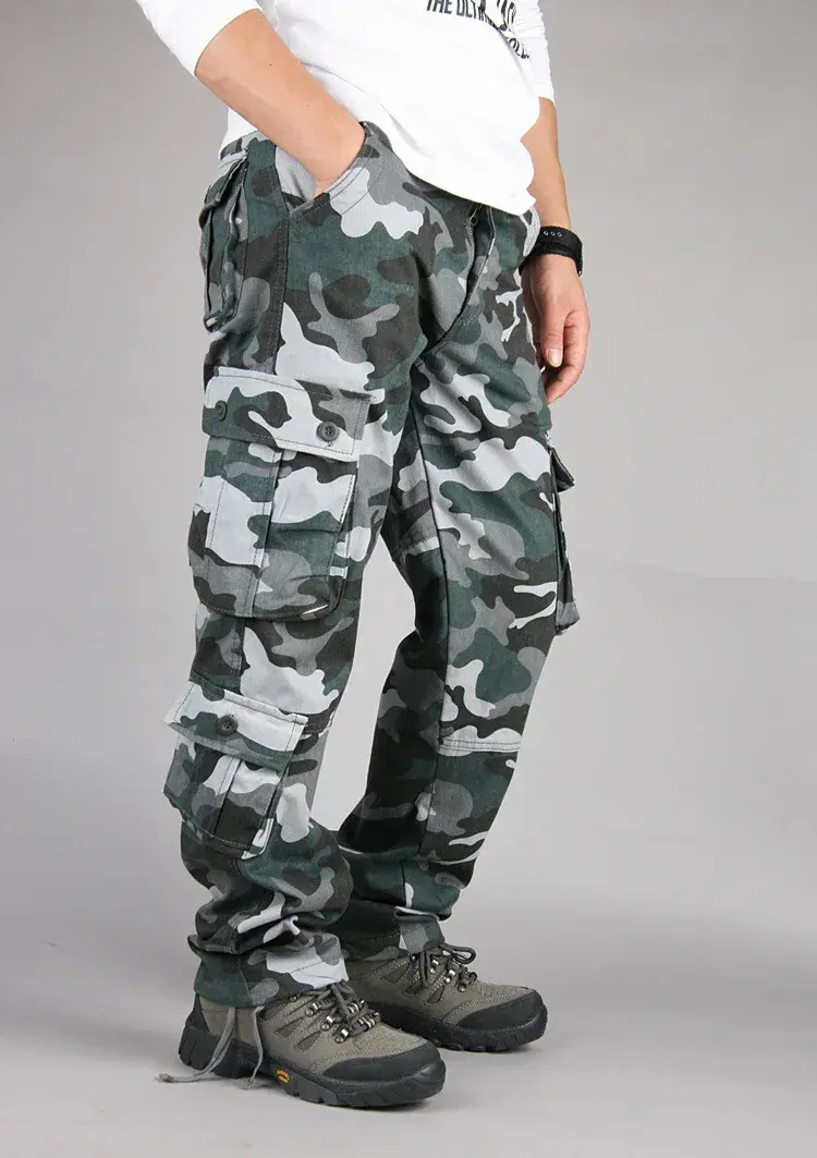 Spring Autumn Men's New Multi-Pocket Multi-Functional Outdoor Casual Pants Working Overalls Plus Size Trousers Tactical Pants Tr