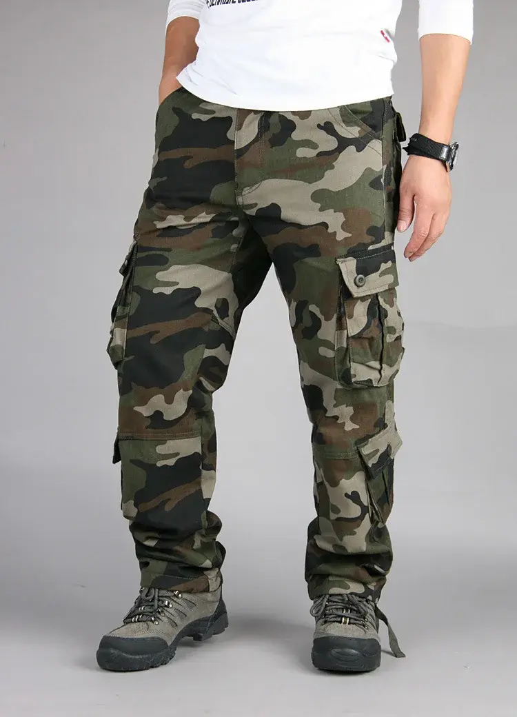 Spring Autumn Men's New Multi-Pocket Multi-Functional Outdoor Casual Pants Working Overalls Plus Size Trousers Tactical Pants Tr