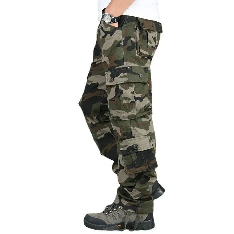 Spring Autumn Men's New Multi-Pocket Multi-Functional Outdoor Casual Pants Working Overalls Plus Size Trousers Tactical Pants Tr