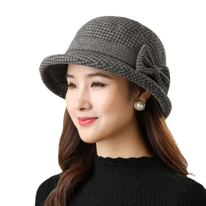 Warm Fisherman Hat for Middle-Aged And Elderly Women Grandmothers Old Ladies Winter Cap Stylish Knit Beret Keep Head Warm