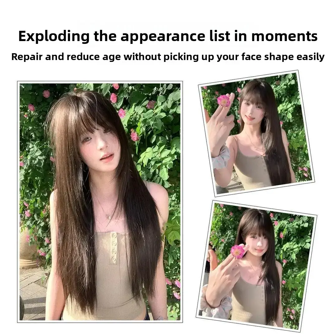 Upgraded Women's Wig Full Head Set Long Straight Hair Lolita Style Hair Extension Asian Synthetic Fiber Hair Cap Origin China