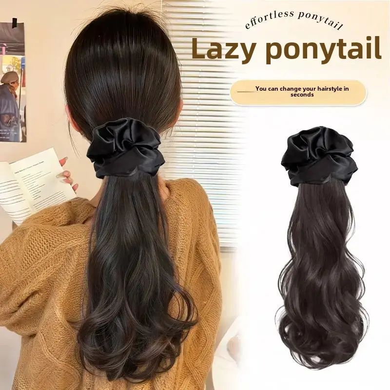 Women's Fake Hair Braids Lazy Layered Curl Tail Low Ponytail Natural Looking Artificial Horse Tail Braid Korean Style Hair Acces