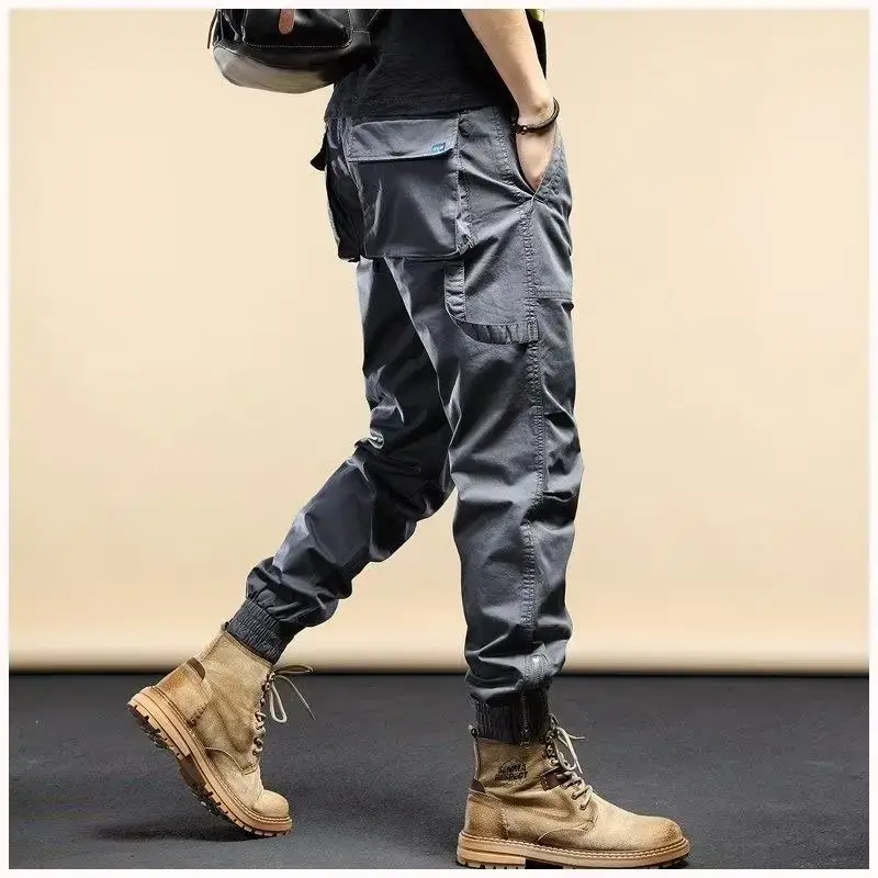 American Khaki Workwear Pants Men's Handsome Spring Autumn New Style Trendy Loose Cuffed Casual Pants