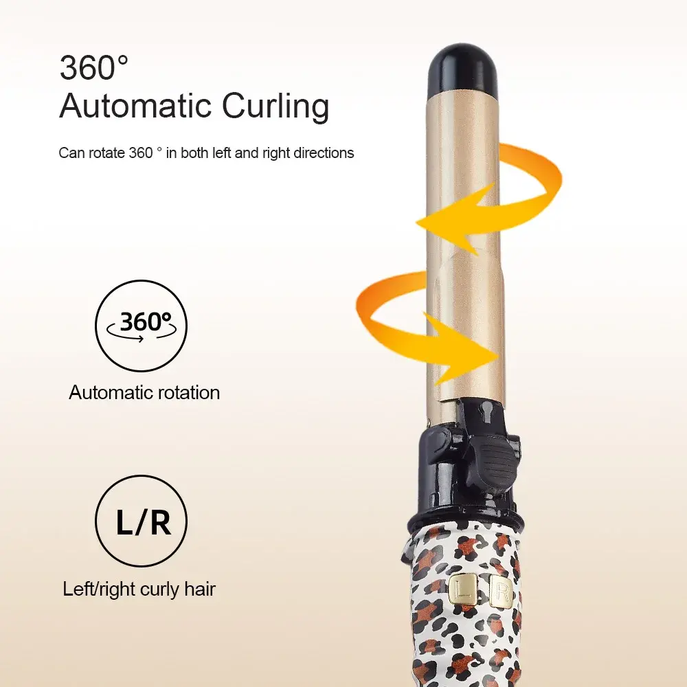Automatic Curling Iron 28mm Big Wave Fluffy Bangs Short Hair Curling Wand Big Wave Automatic Rotation Salon Tool Accessories
