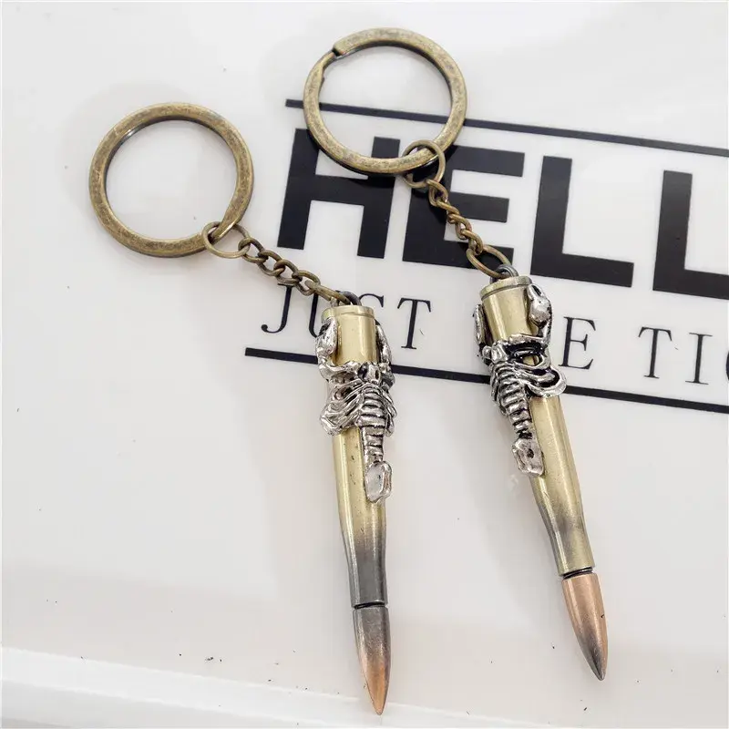 Vintage Bronze Bullet Keychain Creative Advertising Promotional Gift Small Gift Metal Material China Mainland Origin