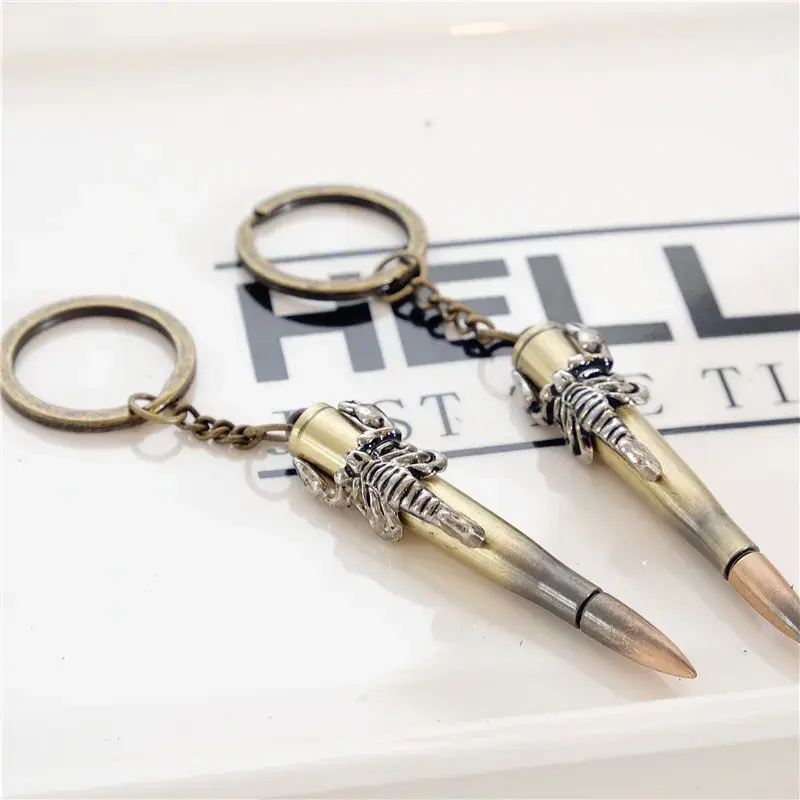 Vintage Bronze Bullet Keychain Creative Advertising Promotional Gift Small Gift Metal Material China Mainland Origin