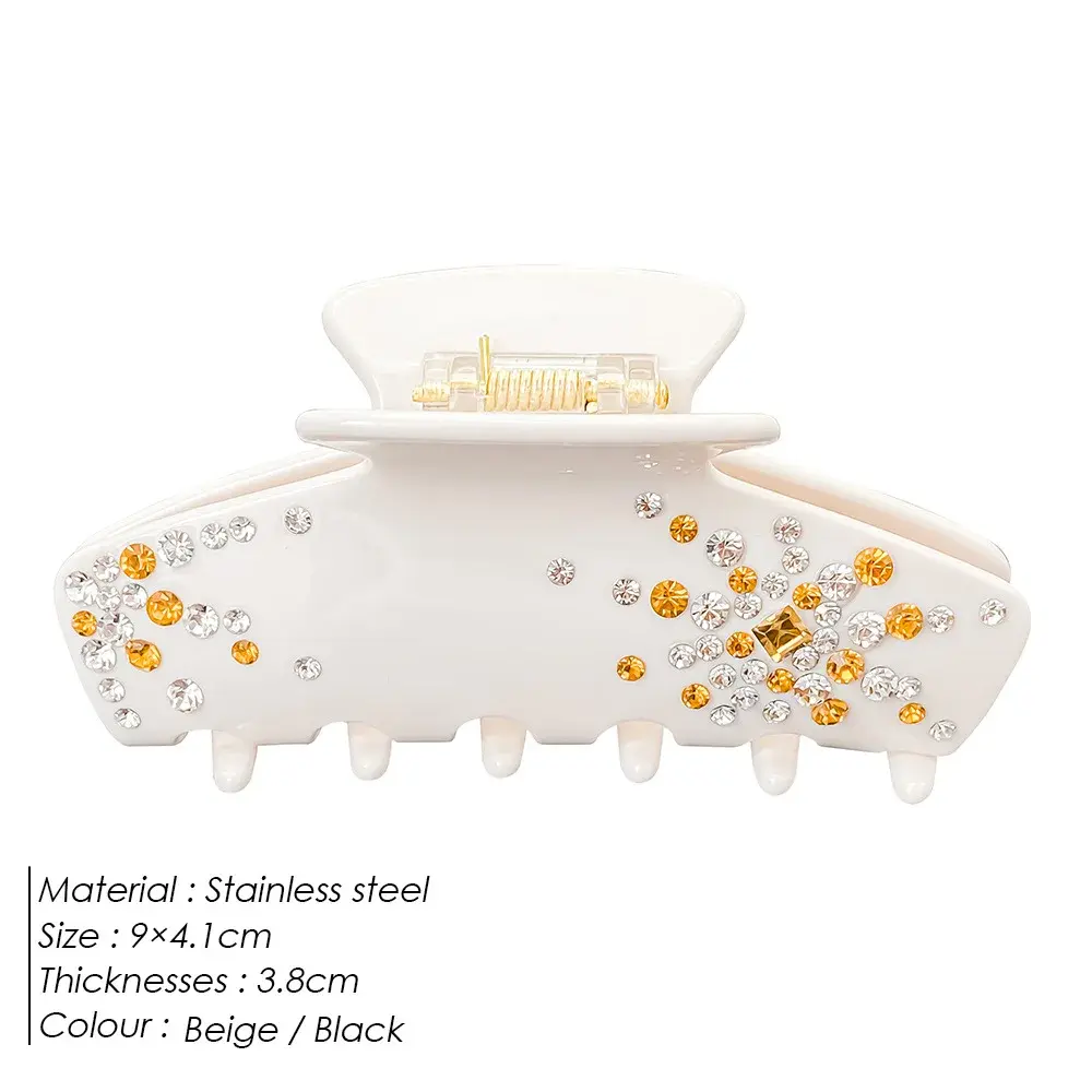 New Arrival Large Size Acetate Hair Clips Butterfly Rhinestone Shark Clamp Luxury Korean Style Hair Accessories by Emanco