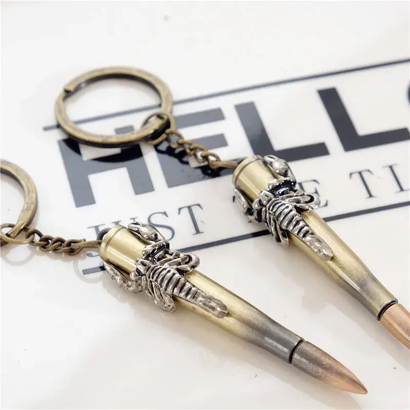 Vintage Bronze Bullet Keychain Creative Advertising Promotional Gift Small Gift Metal Material China Mainland Origin