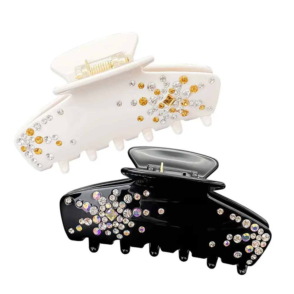 New Arrival Large Size Acetate Hair Clips Butterfly Rhinestone Shark Clamp Luxury Korean Style Hair Accessories by Emanco
