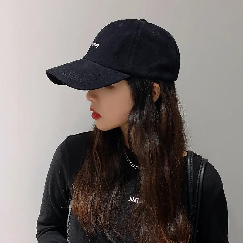 Women's Summer Soft Top Baseball Cap Letter Embroidery Fashion Korean Style Streetwear Versatile Sunshade Cap Student Brand