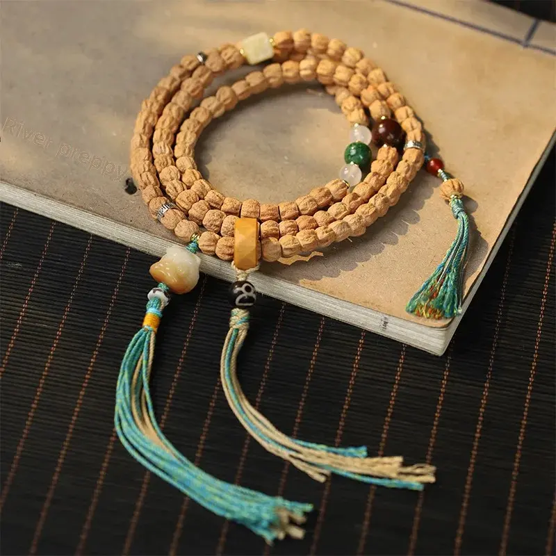 Natural Bayern Seed Straight Cut Bracelet Creative Ethnic Style Trendy Ruisen Awakening Lion Textile Art Multiple Ring Buddha Be