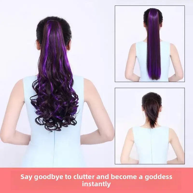Women's Synthetic Hair Wig Low Ponytail Clip Light Weight No Dandruff Korean Atmosphere Fake Tail Asian Fiber Ponytail
