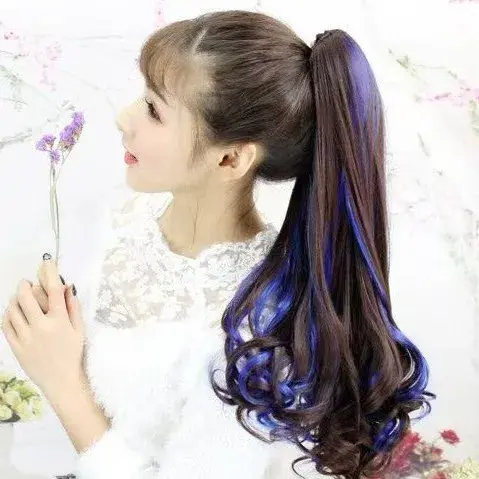 Women's Synthetic Hair Wig Low Ponytail Clip Light Weight No Dandruff Korean Atmosphere Fake Tail Asian Fiber Ponytail