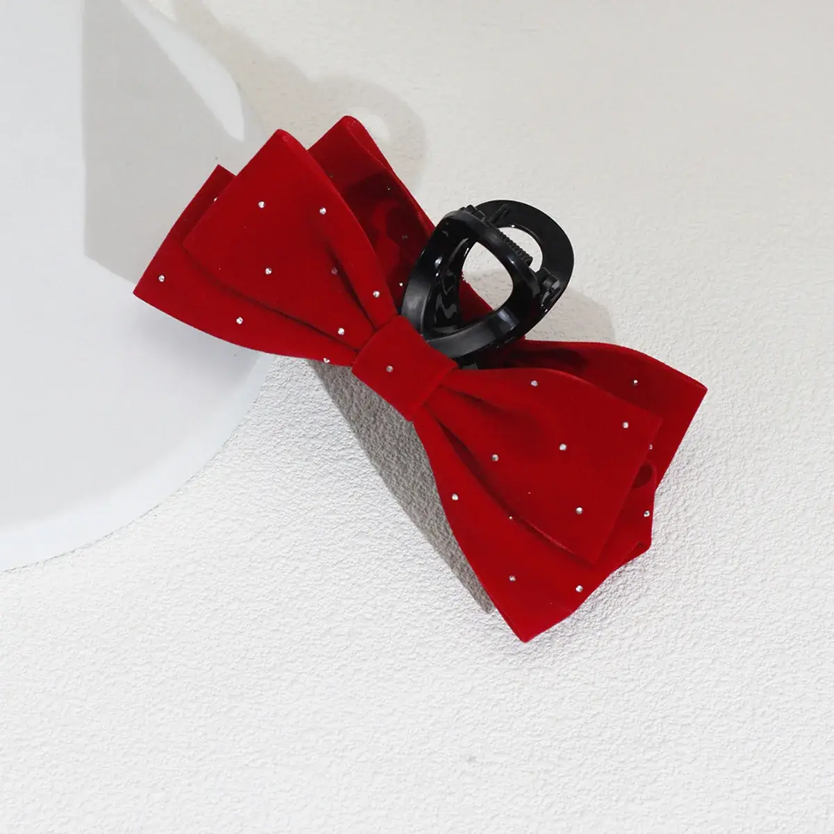 Elegant Black Velvet Ribbon Butterfly Knot Hair Clip High Top Bun Hair Accessory Professional Salon Sectioning & Fixation