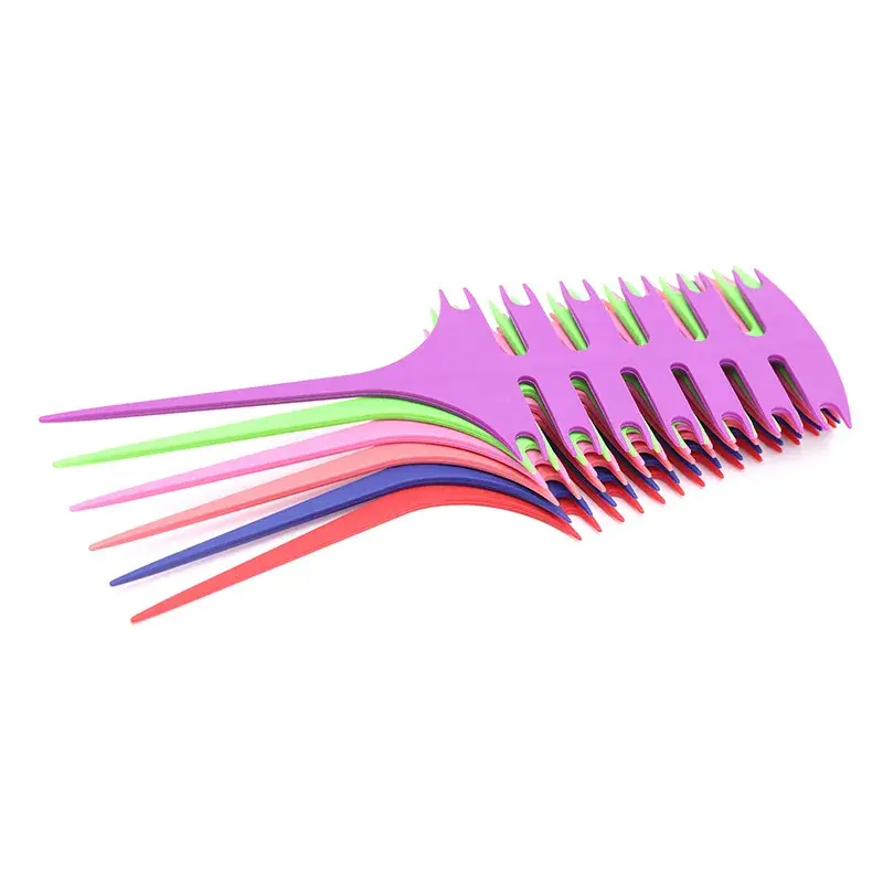 Professional Hairdressing Comb Plastic Sharp-Tailed Fishbone Comb Multi-Color for Hair Division And Coloring Salon Use