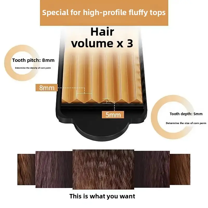 Corn Silks Wheat Stems Hair Curling Iron Board Professional Salon Hairdressing Tool Root Lifting Corn Curls Hair Styling Iron