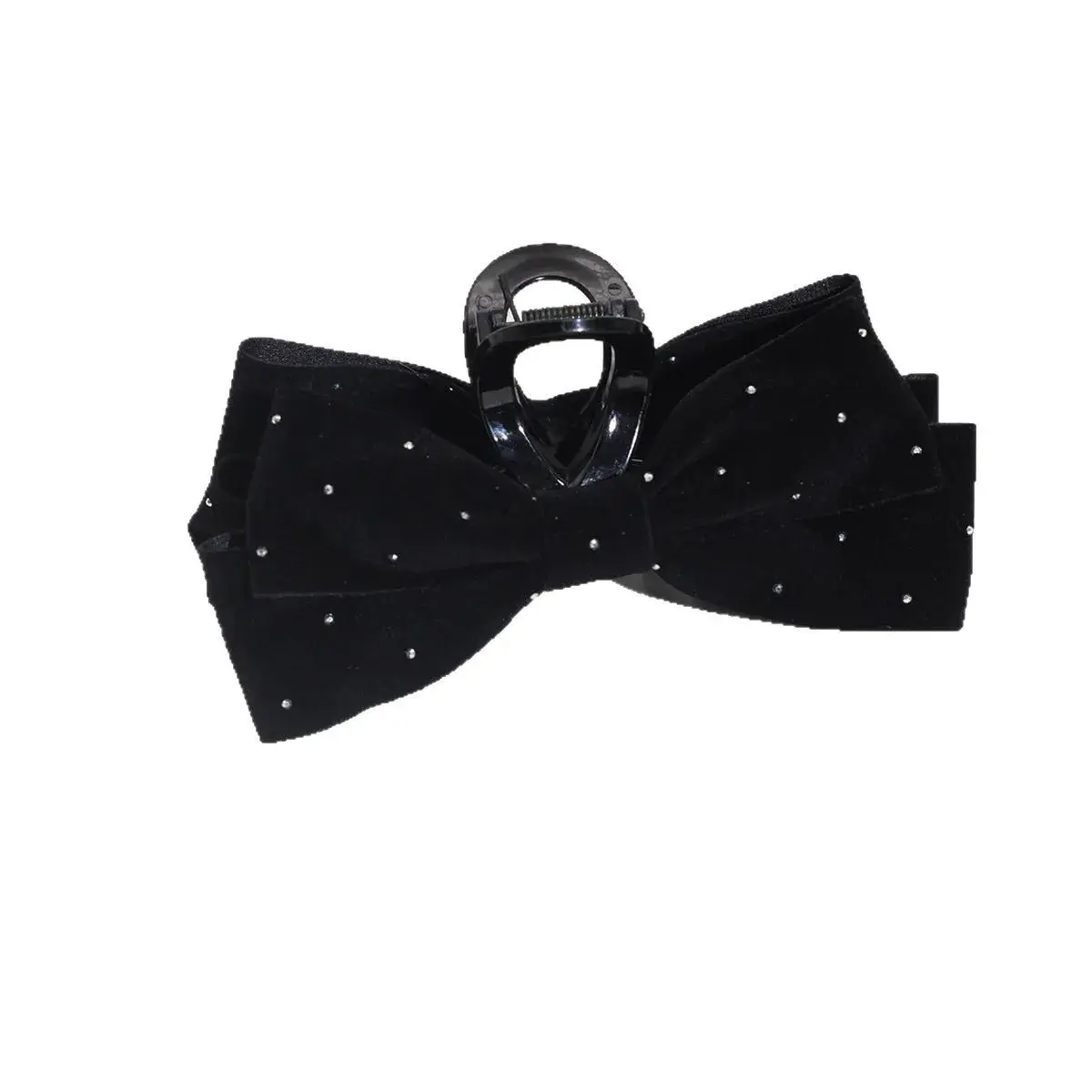 Elegant Black Velvet Ribbon Butterfly Knot Hair Clip High Top Bun Hair Accessory Professional Salon Sectioning & Fixation