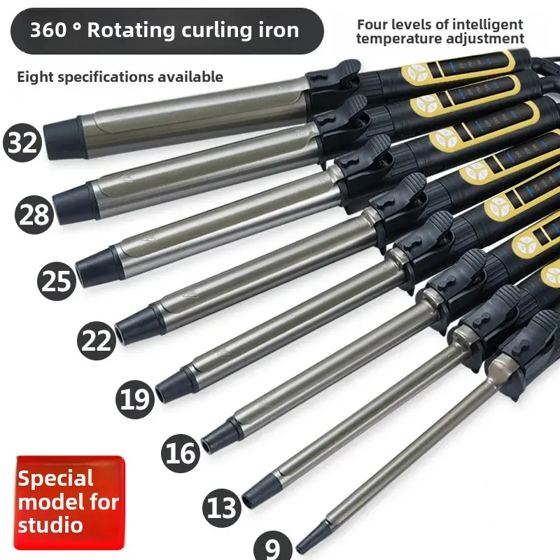 Professional Rotatable Curling Iron Large Curl for Hairdressers Long Lasting Styling Salon Tool Accessories 32mm