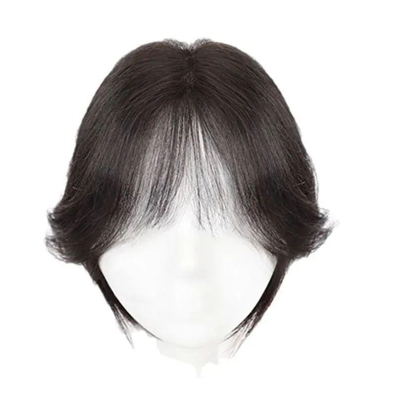 Ladies Hand-Woven Hair Extension Pieces Real Human Hair Airy Feel Side Bangs Asian Style Fake Hair Pieces for Women