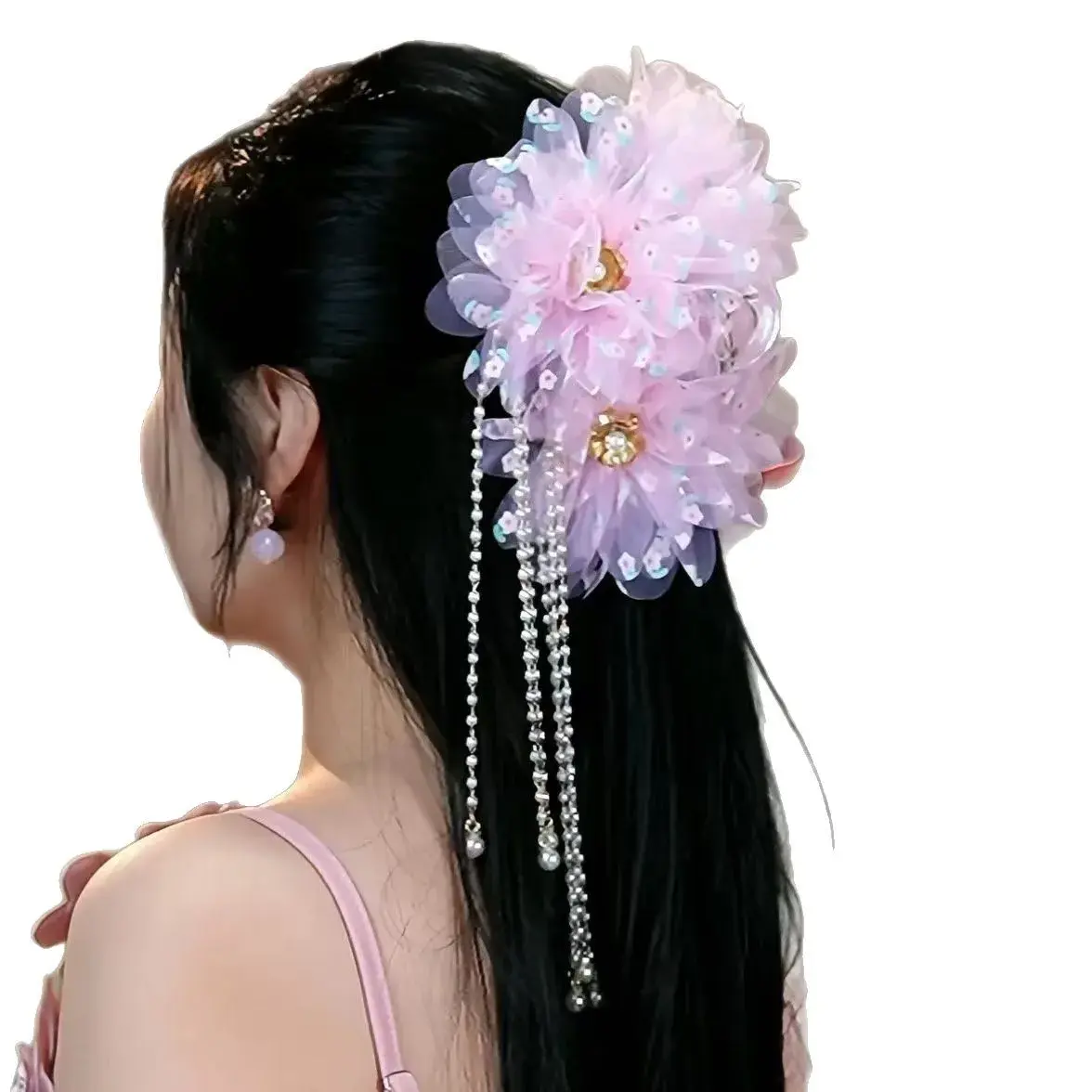 Spring New Arrival Ocean Heart Tassel Hair Claw Women's Elegant Floral Shark Headwear Professional Salon Sectioning Hair Clip