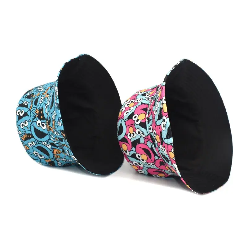 Summer Hot Sale Of The Season Cartoon Pattern Fishing Cap Unisex Outdoor Sunshade Bucket Hat Double-Sided Stylish Streetwear Man