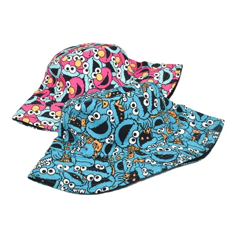 Summer Hot Sale Of The Season Cartoon Pattern Fishing Cap Unisex Outdoor Sunshade Bucket Hat Double-Sided Stylish Streetwear Man