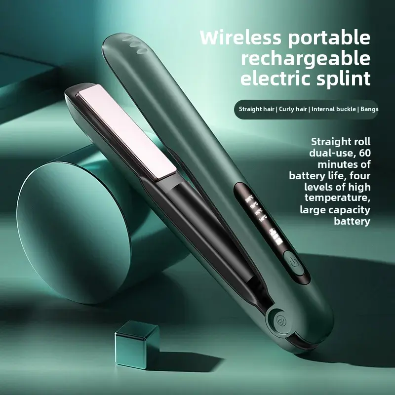 Portable USB Charging Hair Straightening And Curling Iron Travel Essential Salon Tool Accessories Wireless Hair Straightener