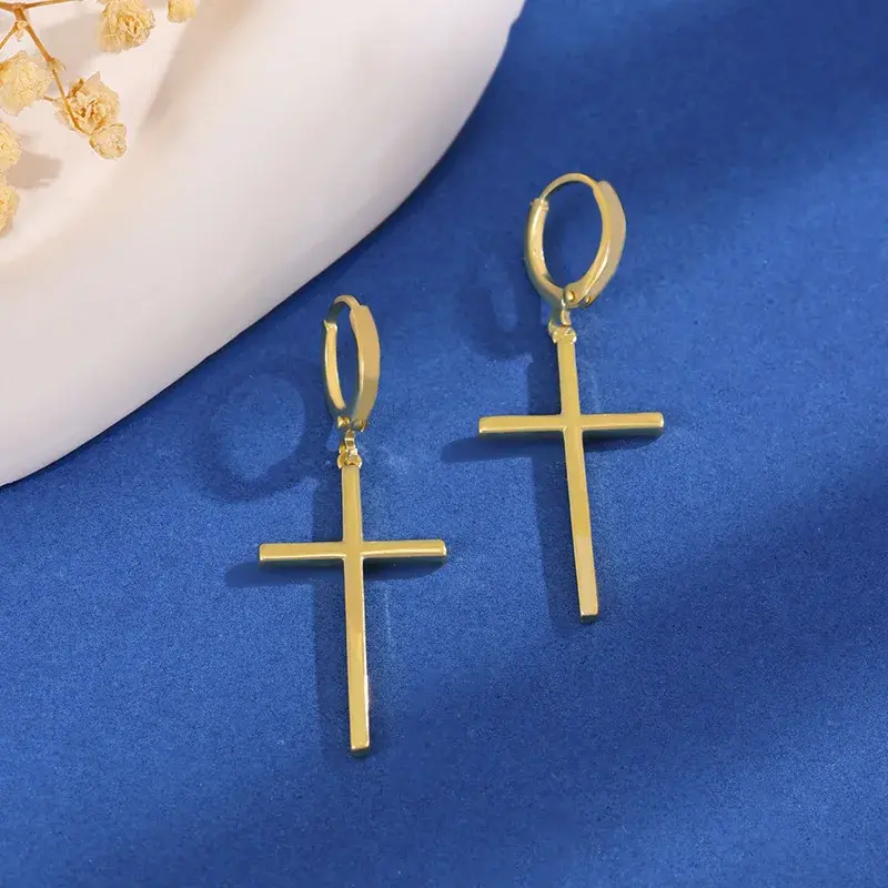 Elegant Vintage Cross Body Jewelry Women's Fashionable Micro-Paved Diamond Studded Court Style Earrings Trendy Accessories