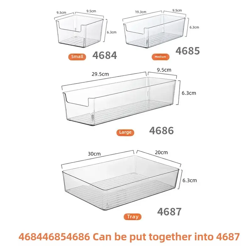 Transparent Acrylic Long Rectangle Storage Box Desktop Organizer For Cosmetics Stationery Pens Kitchen Utensils Chopsticks