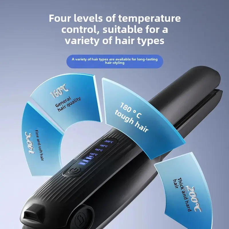 Wireless Portable Mini Hair Straightening Clamp Chargeable Dual Use Bangs Curling Straightener Dormitory God Straightener