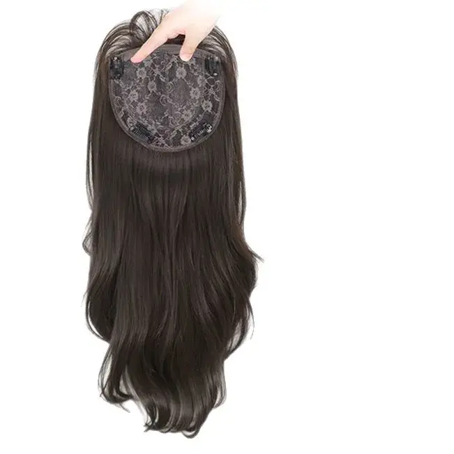 Women's Long Curl Wig No Cap Required Seamless Big Wave Summer New Fashion Invisible Hair Extension Piece Asian Fiber Mechanism