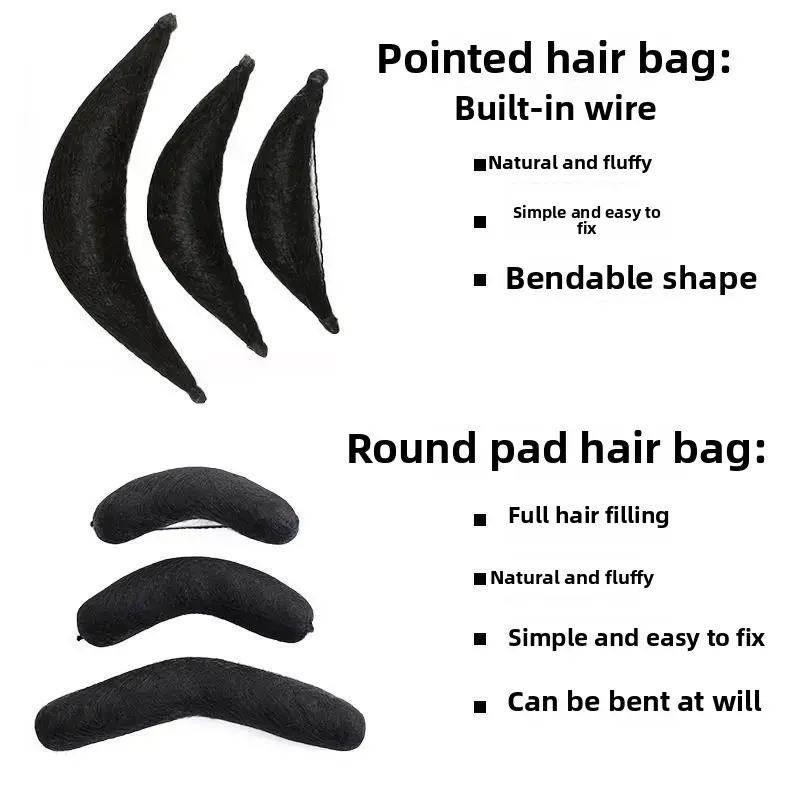 Hanfu Hair Extension Pad Ancient Style round Hair Pack Bull Horn Hairdo Padded Wig Cap Facial Embrace Traditional Chinese Costum