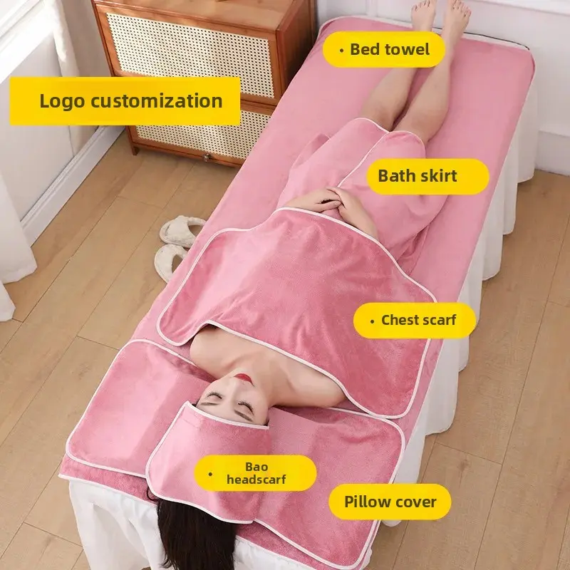 Thickened Superfine Fiber Towels for Beauty Salon Bedding Bath Robe Hair Wrap Set Customizable Logo Available from Mainland Chin