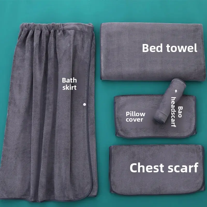 Thickened Superfine Fiber Towels for Beauty Salon Bedding Bath Robe Hair Wrap Set Customizable Logo Available from Mainland Chin