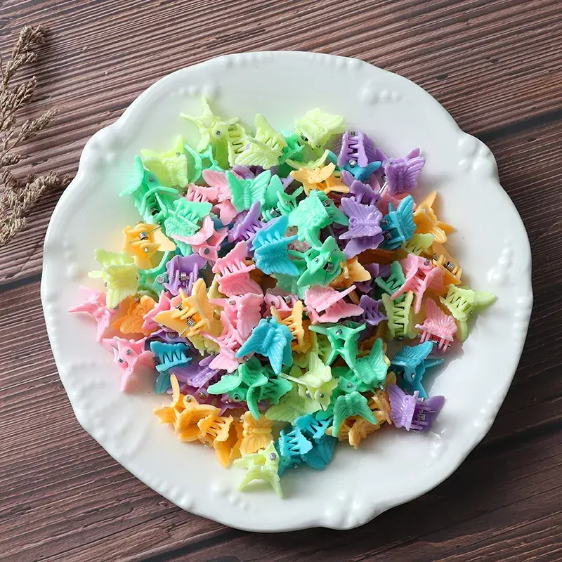 Mini Children's Butterfly Hairpin Small Clip Women's Candy Color Baby Hairpin Wholesale Adorable Hair Accessories Set