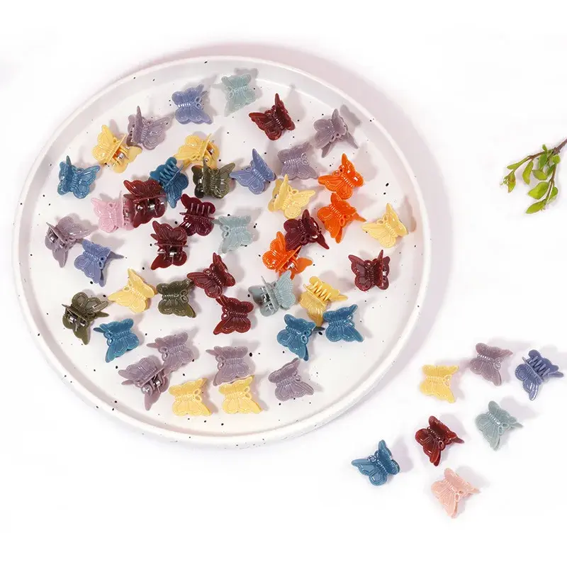 Mini Children's Butterfly Hairpin Small Clip Women's Candy Color Baby Hairpin Wholesale Adorable Hair Accessories Set