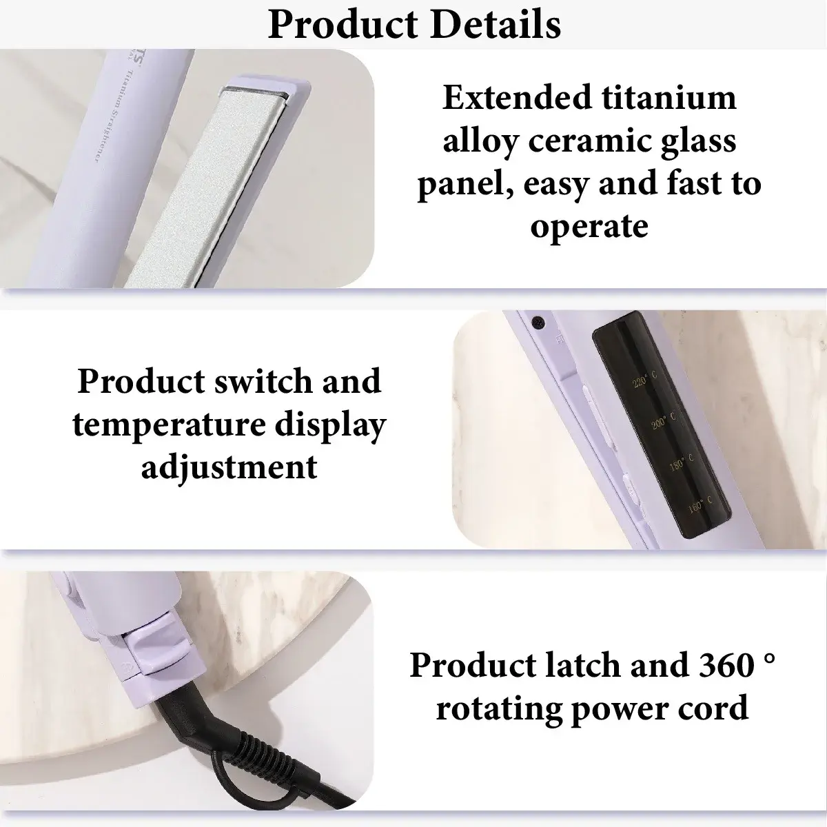 Multi-temperature Display Straightening Iron Hair Salon Styling Electric Clamp Brush Straightener And Curling Tool