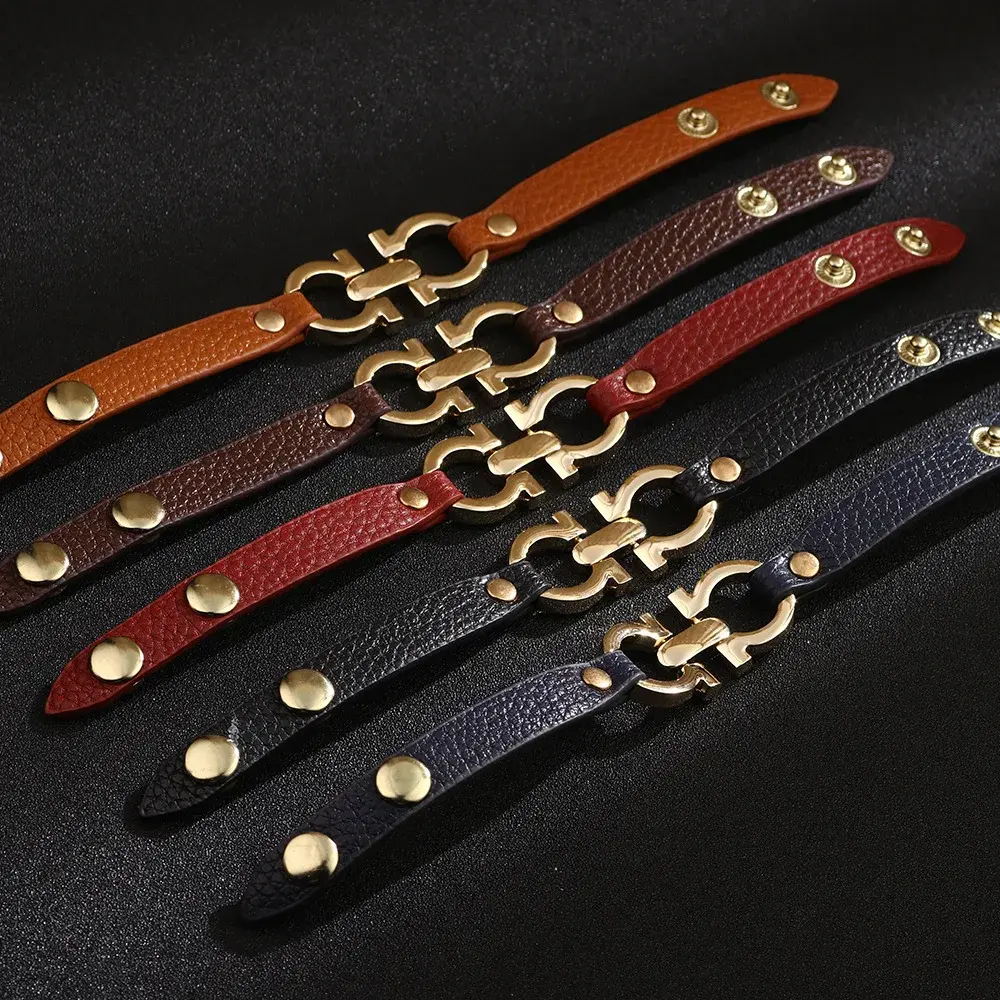 Fashionable Simple Geometric PU Leather Bracelets For Men And Women Unique Hand Jewelry Wholesale Available In Stock
