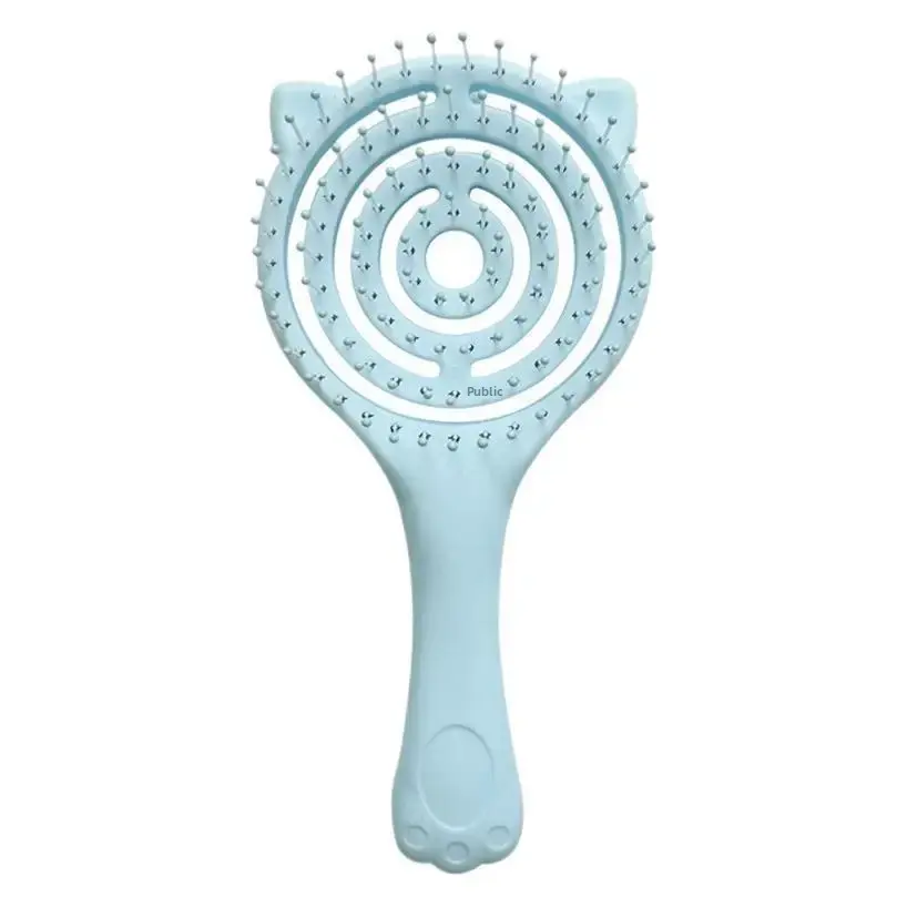 Cartoon Cat Claw Hair Comb Pet Grooming Comb Children's Portable Comb Hairdressing Tool for Cats Bone Shape Hollow out Design
