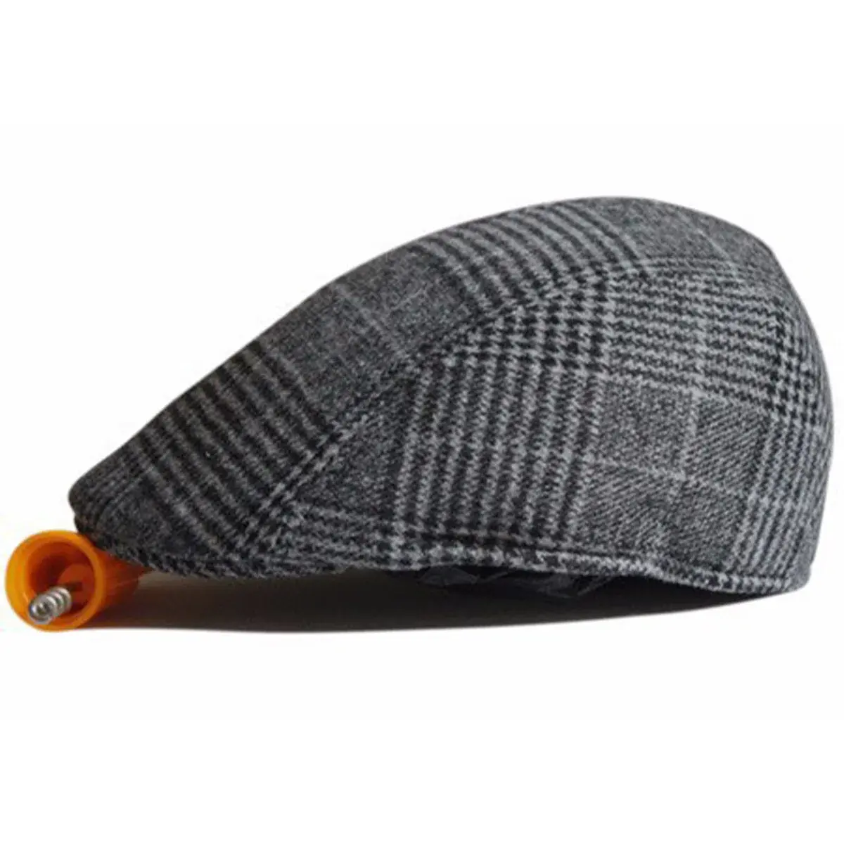 Warm Plaid Beret Hat for Men Classic Fashionable Retro Cap Suitable for Middle-Aged And Elderly Winter Accessories