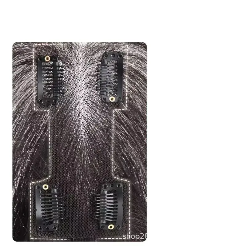 Hand-Woven Women's Hair Extension Piece Lightweight Thin High Hairline Invisible Parting Bangs Asian Fiber Clip Hair