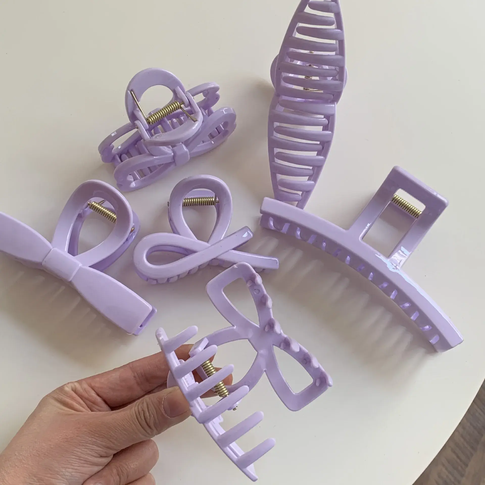 Delicate Fresh Butterfly Knot Hair Clip Sweet Personality Fashion Cream Purple Shark Clamp Half Updo Bun Professional Salon Fixa