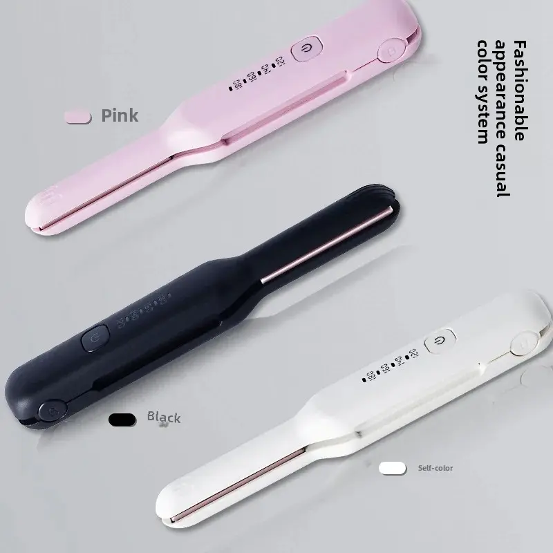Portable Mini USB Charging Wireless Narrow Version Hair Straightener And Curling Iron for Men Salon Tool Accessories